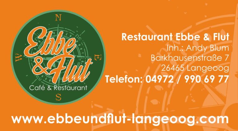 Restaurant Ebbe & Flut Langeoog Visitenkarte